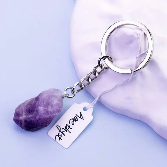 Amethyst - Natürlicher Rohstein Schlüsselanhänger